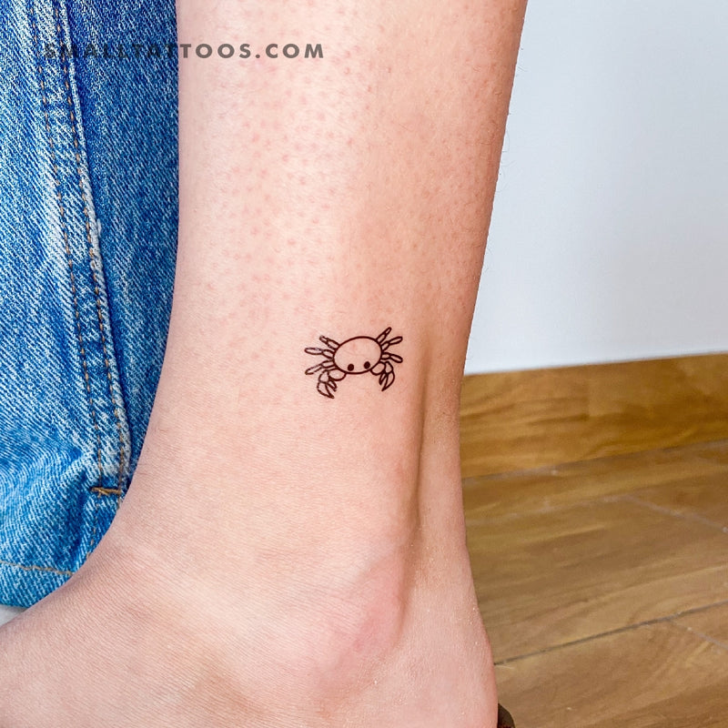 Small Crab Temporary Tattoo - Set of 3
