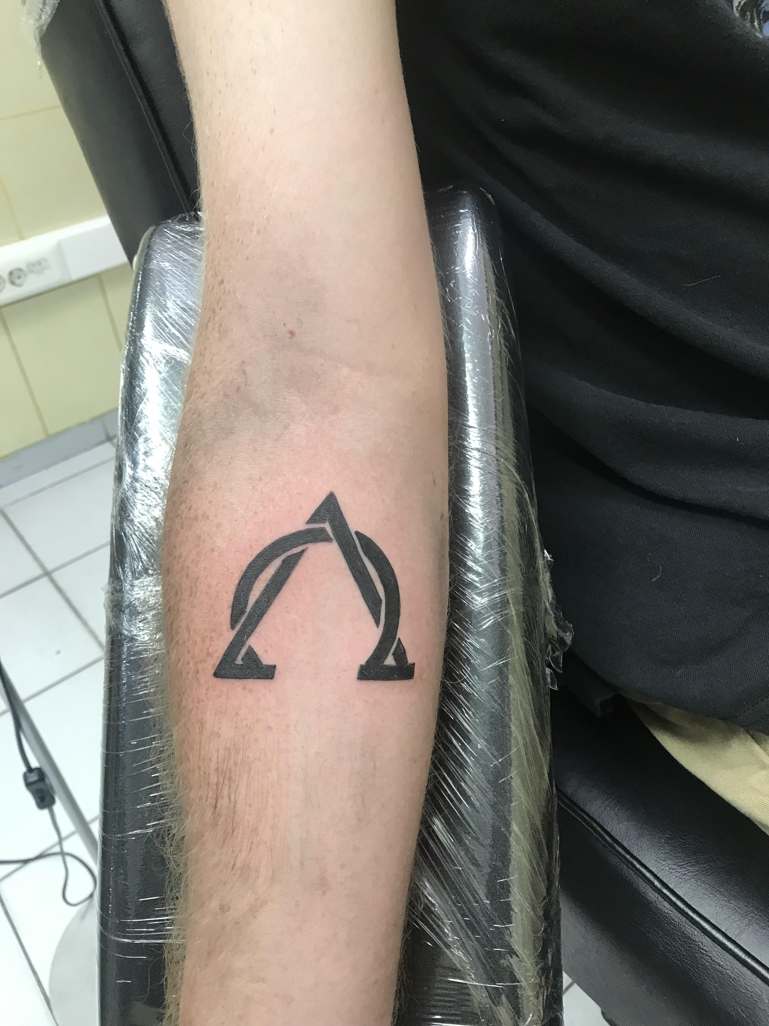 First tattoo I got while in Greece. Alpha and Omega. What do ya ...