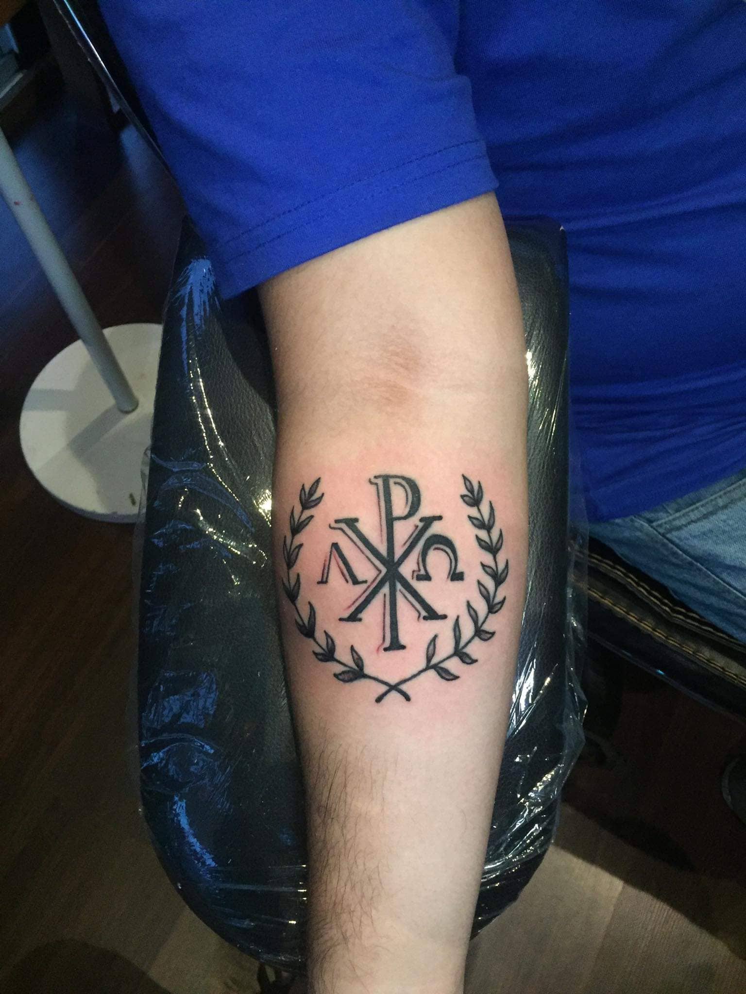 My first tattoo | Chi Rho by Kevin Mercado @ Kevinchoi Tattooworks ...