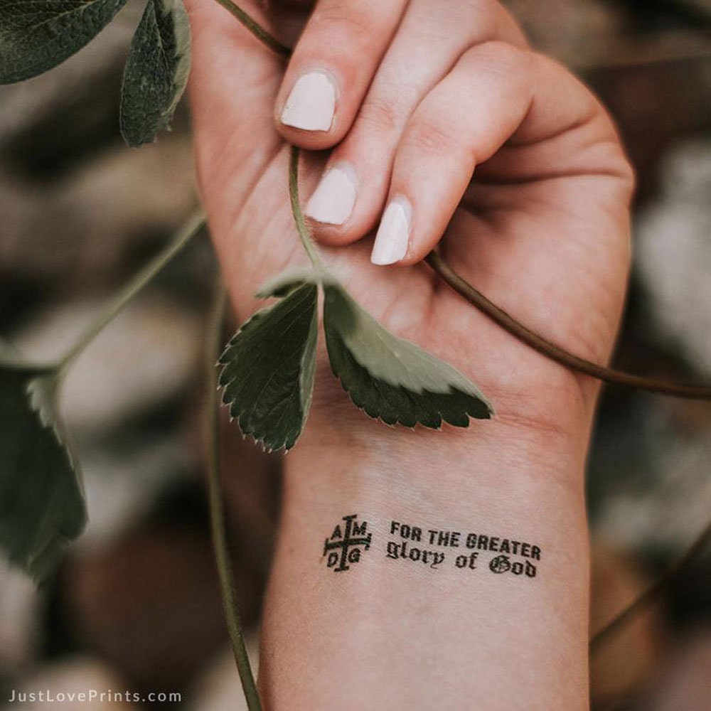 Temporary Tattoos AMDG Collection Catholic Tattoos - Etsy