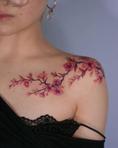 67 Cherry Blossom Tattoos: Meanings, Designs and Ideas | Blossom ...