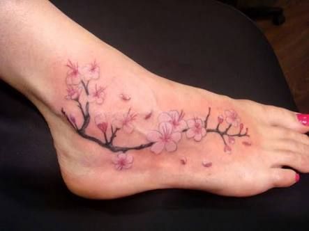cherry blossom tattoos feet