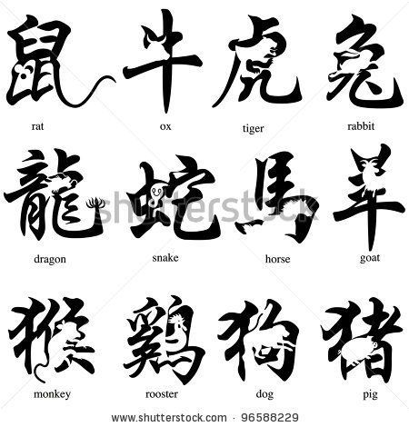 12 Chinese Zodiac Signs Design Stock Vector (Royalty Free ...