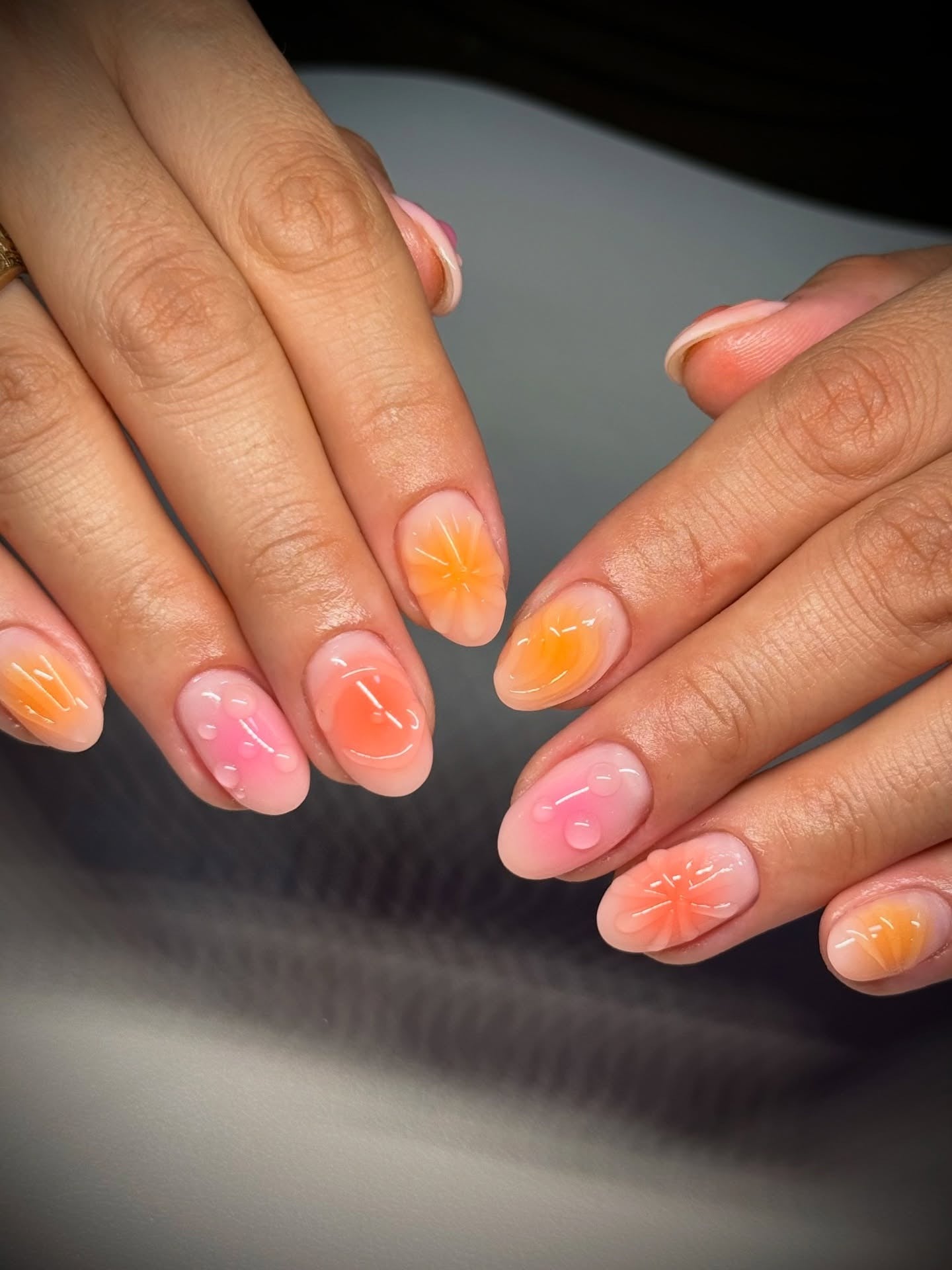 2. Tangerine Pop Blossom (Summer Nail Ideas)