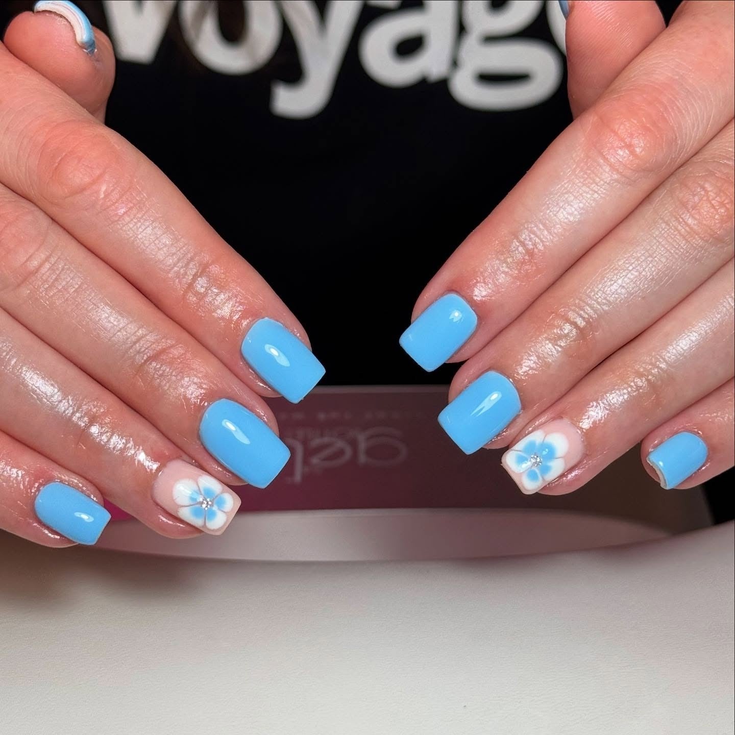 4. Sky Blue Petal Chic (Summer Nail Ideas)