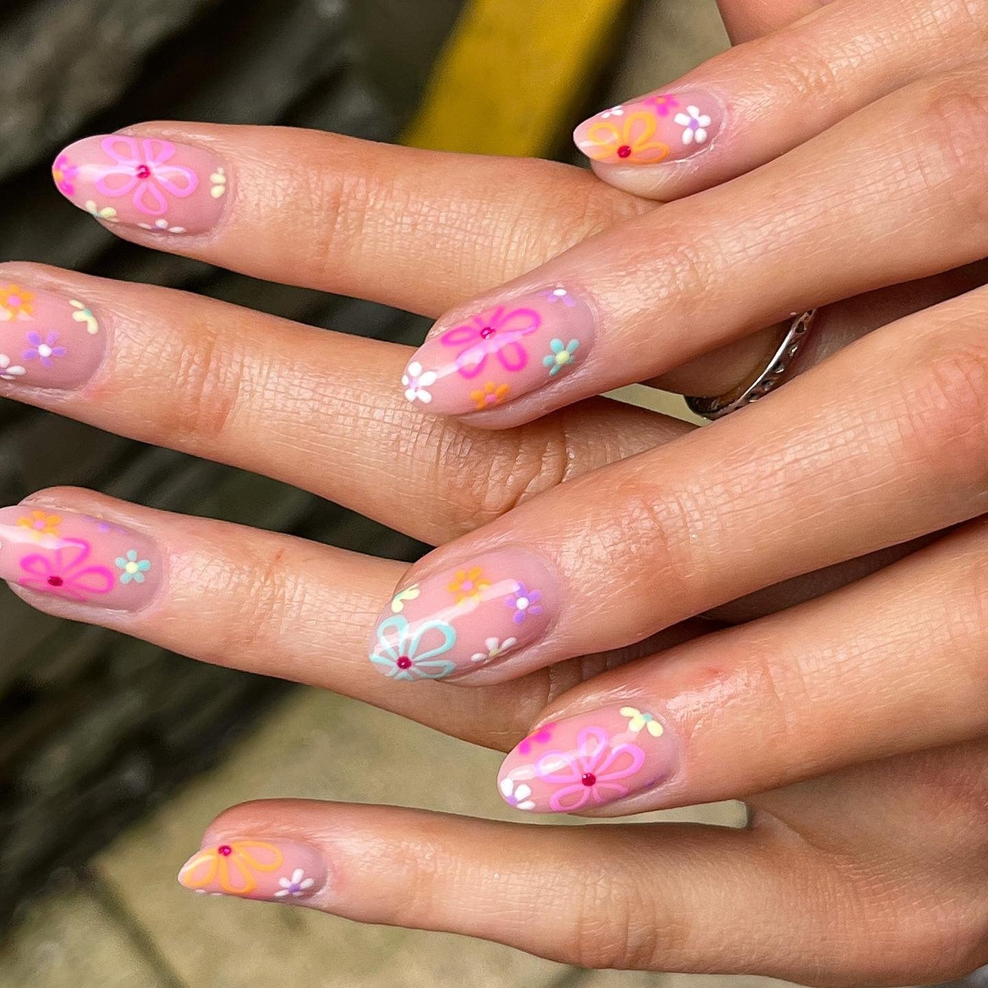 9. Pastel Bloom Confetti (Summer Nail Ideas)