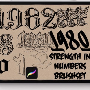 Tattoo Number Fonts - Etsy