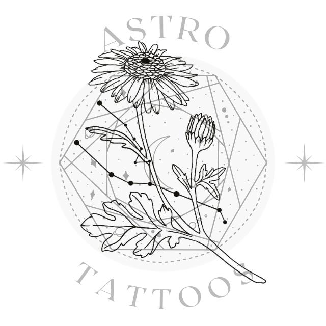 Small Taurus Daisy Constellation Tattoo Design