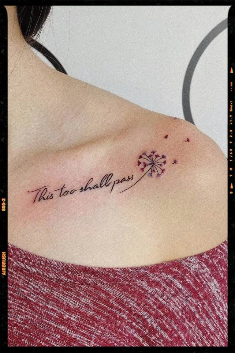 Dandelion Collarbone Tattoo