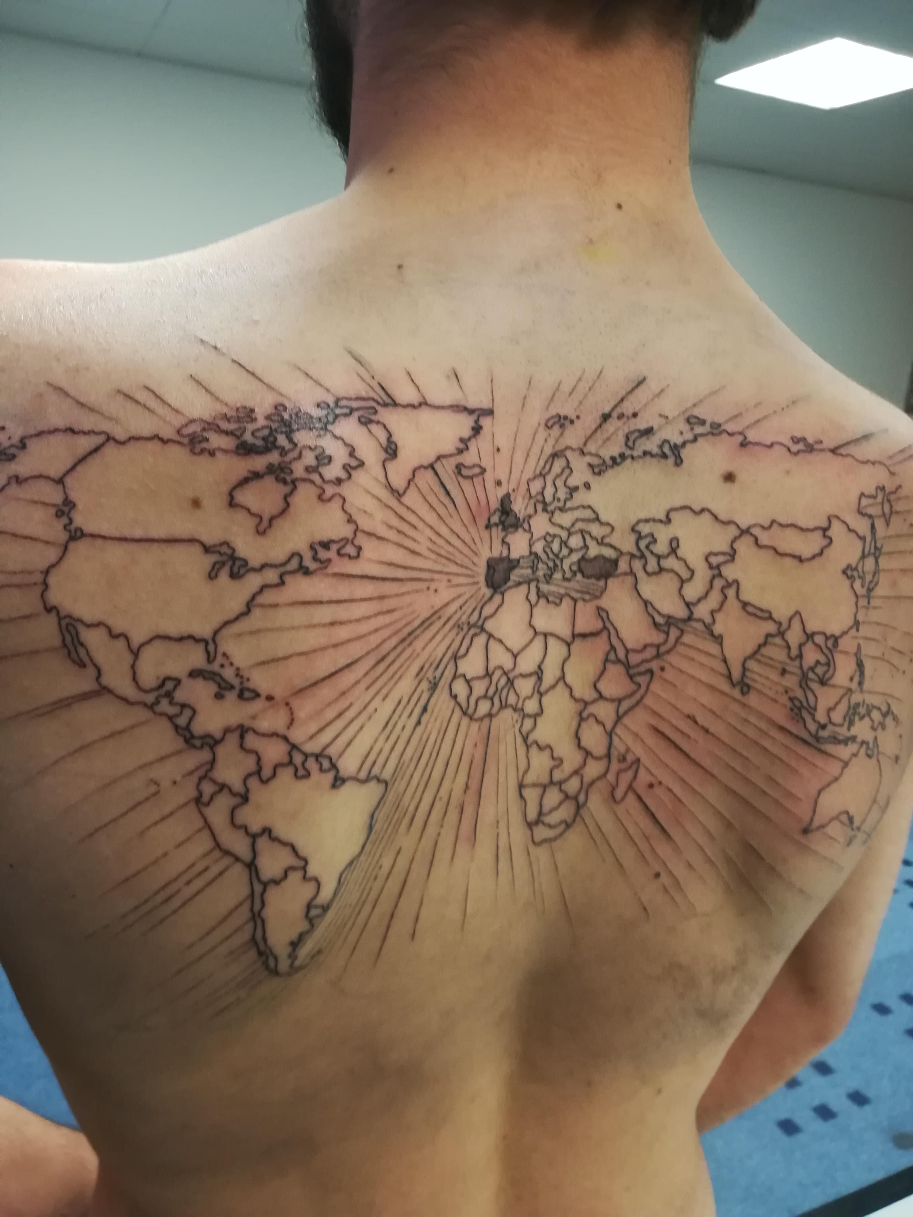 World map tattoo. From Portugal to the world. Eahh country will be ...
