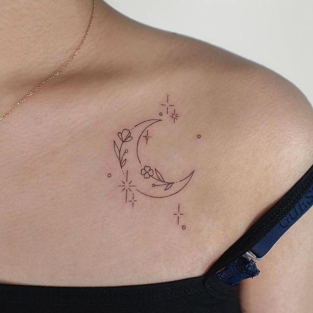 55 Crescent Moon Tattoo Ideas for Perpetual Night Owls