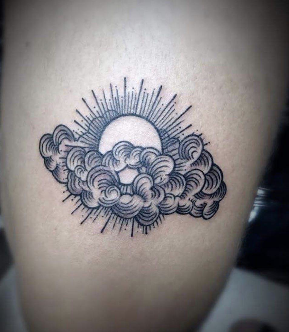 Sun and Cloud Tattoo