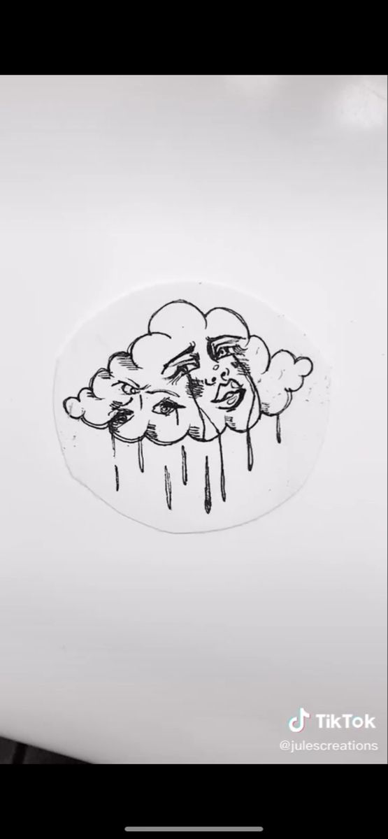 faces + clouds tattoo inspo drawing