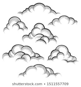 Set Vector Engraving Clouds Stock Vector (Royalty Free) 121760212 ...