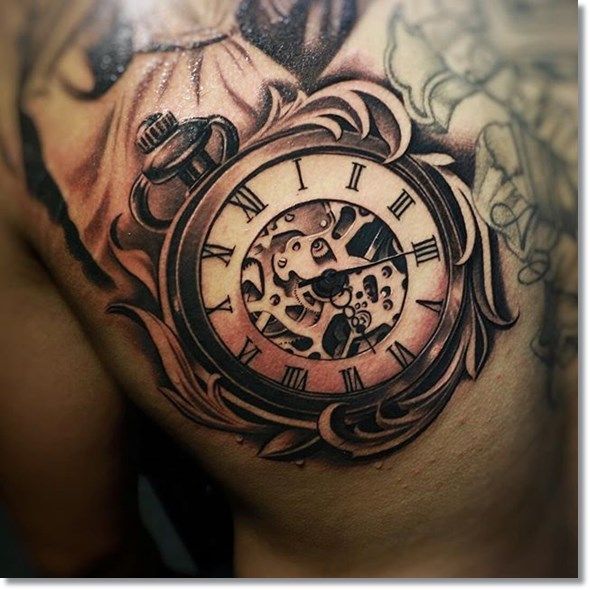 75 Brilliant Pocket Watch Tattoo Designs Ever Made ...