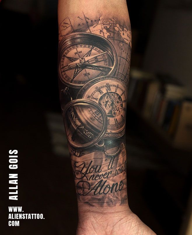 Travel Compass Tattoo and Nautical Tattoo