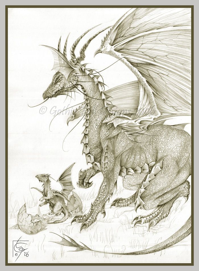 Dragon mother with hatchling by QuantumSuz on DeviantArt
