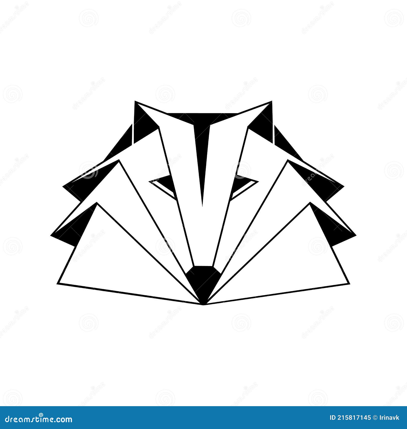 Wolf. Origami. Tattoo. Black and White. Vector. Stock Vector ...