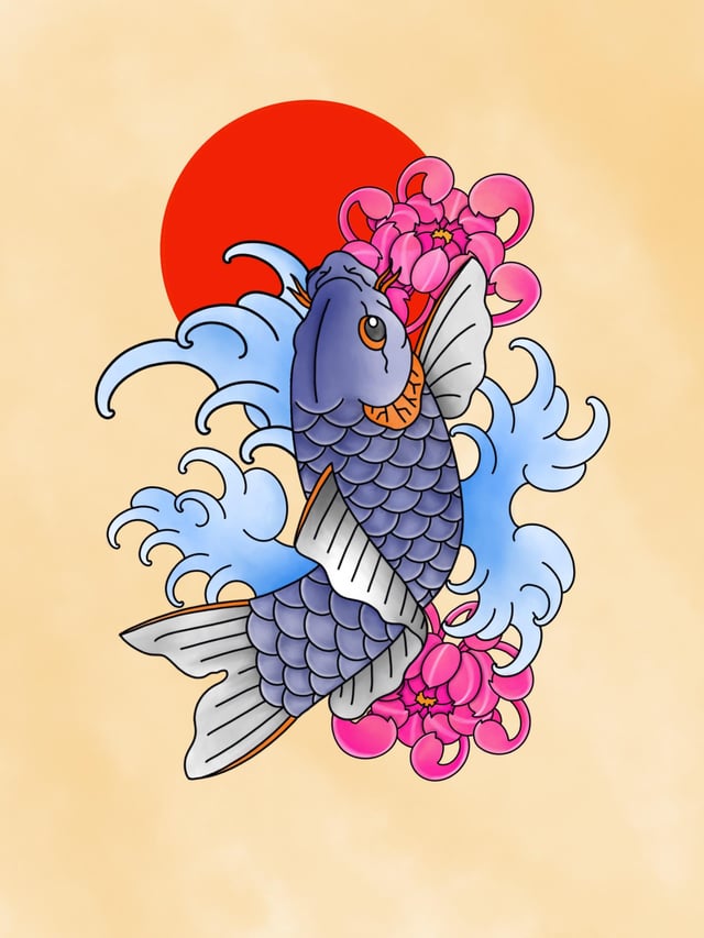 Traditional Japanese Koi Fish Tattoo Design (art by me) : r ...