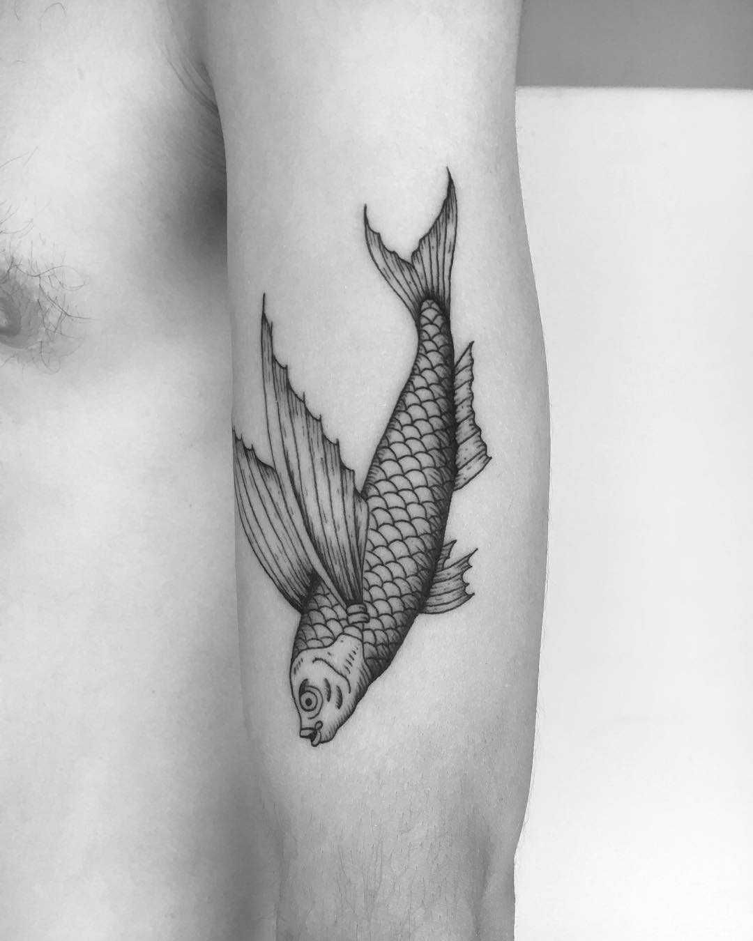 Flying fish tattoo - Tattoogrid.net