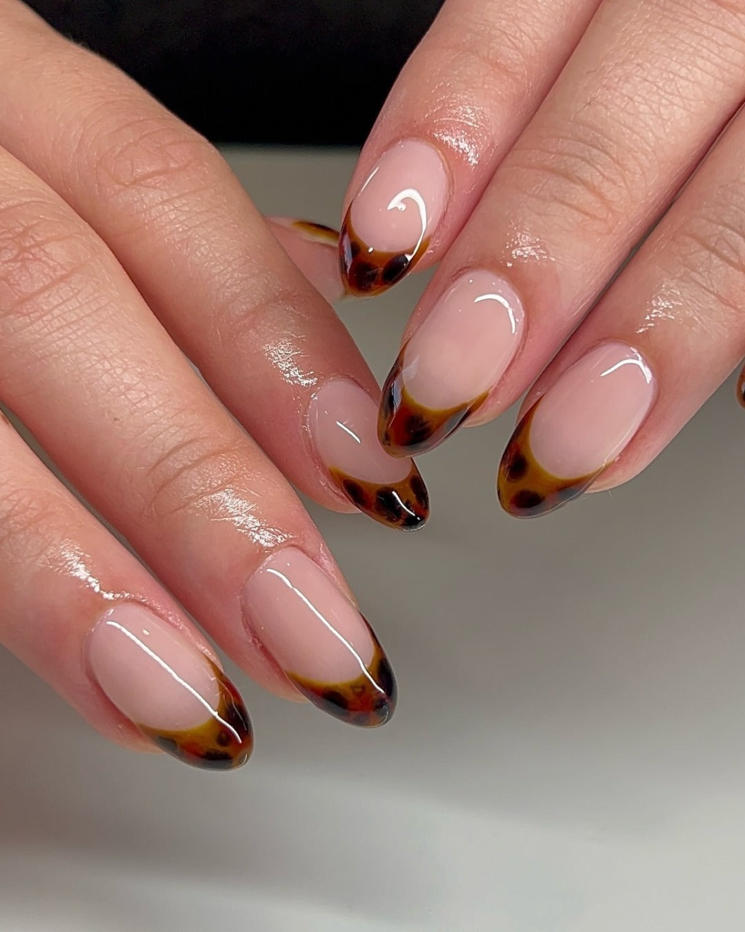 2. Tortoise Shell French Tip Nails (French Tip Nail Ideas)