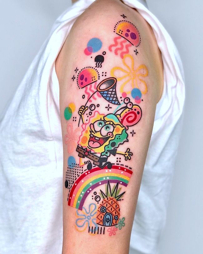43 Classic Cartoon Character Tattoos To Bring You Back To Childhood