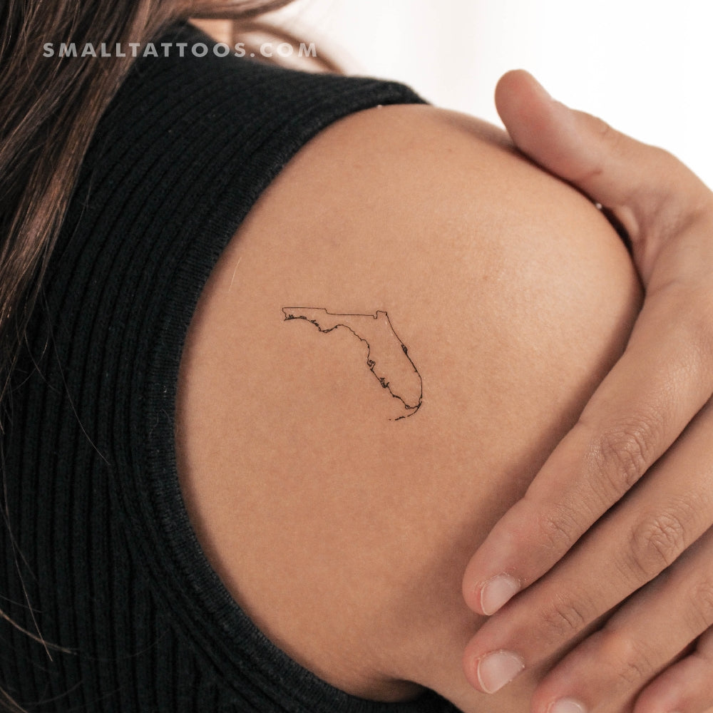 Florida Map Outline Temporary Tattoo (Set of 3)
