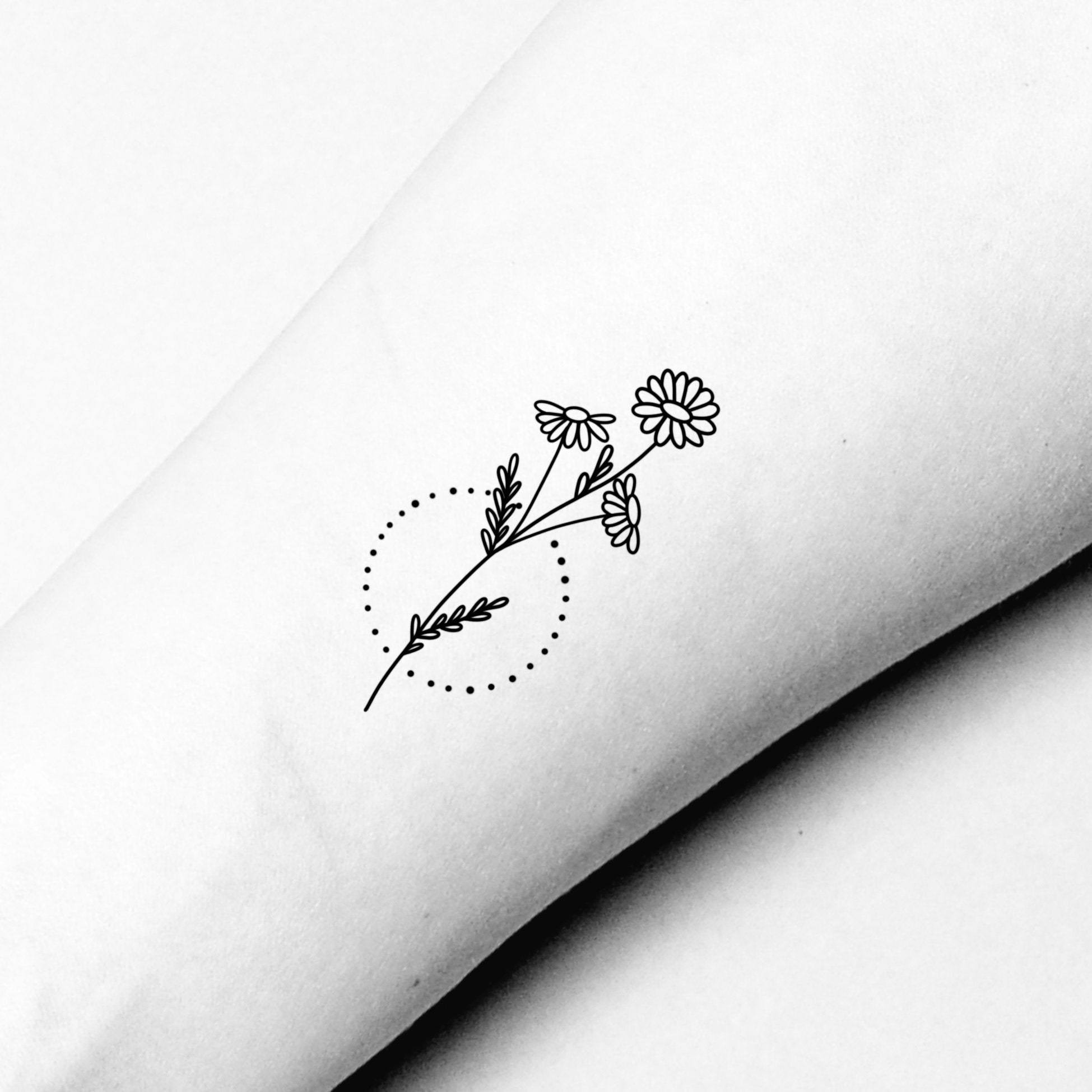Daisy Wildflower Temporary Tattoo / Daisies Floral Wrist Tattoo ...