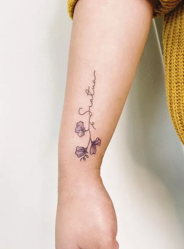 20 Charming Sweet Pea Flower Tattoo Ideas for Girls (2022)
