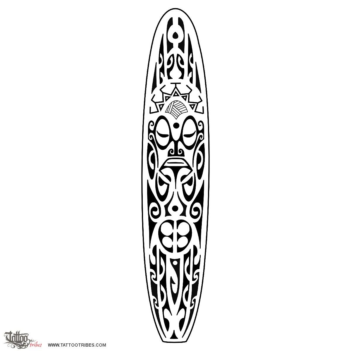 Longboard (Surf, protection) surf board original Polynesian tattoo ...