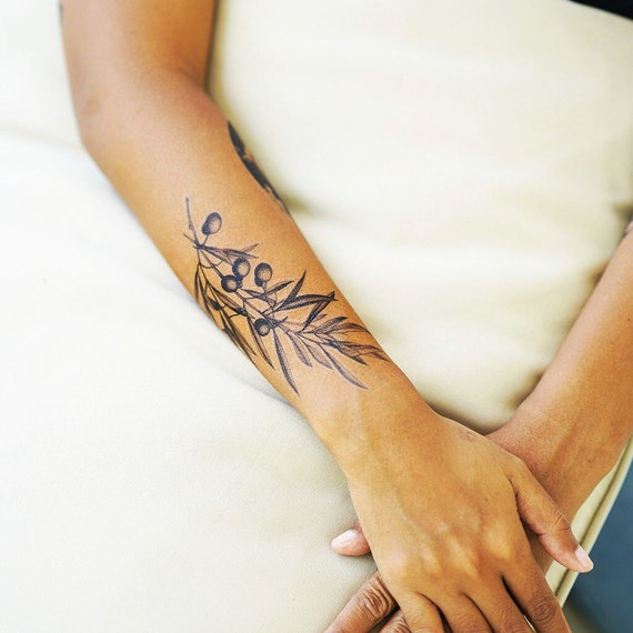 Olive Branch Tattoo Olive Branch Temporary Tattoo / Peace Symbol ...