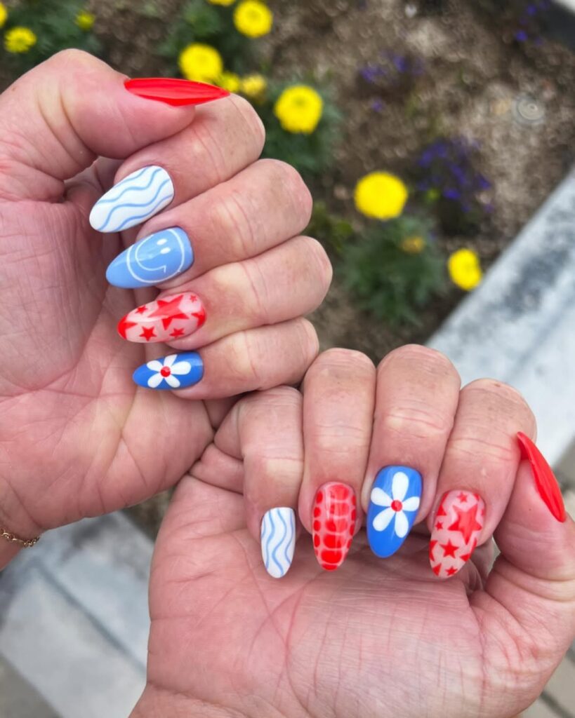 Classy Memorial Day Nails Set