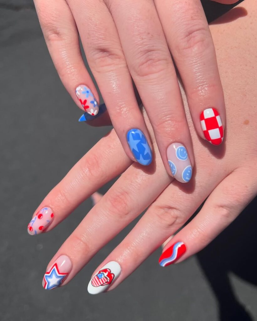 Funky Memorial Day Nails