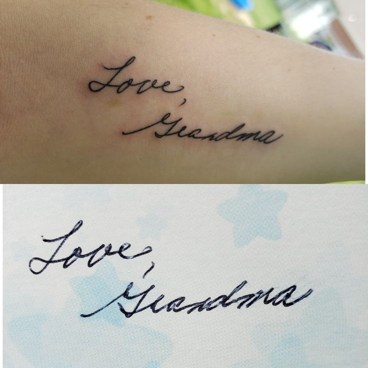 Grandma Signature Memorial Tattoo