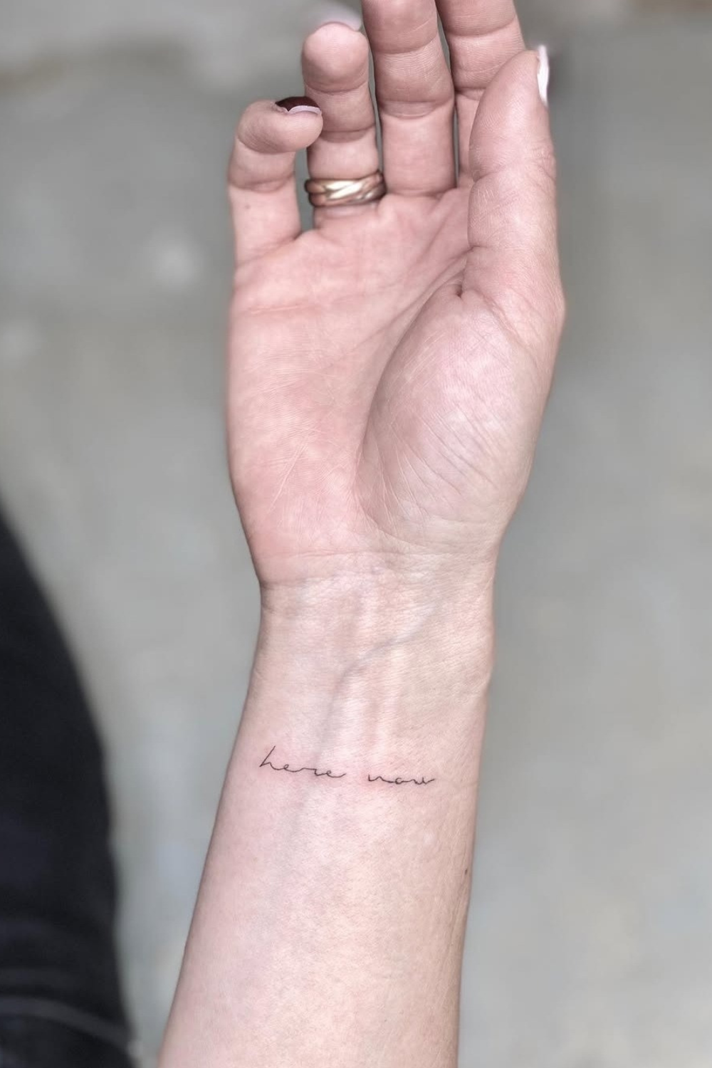 Here now minimalist tattoo