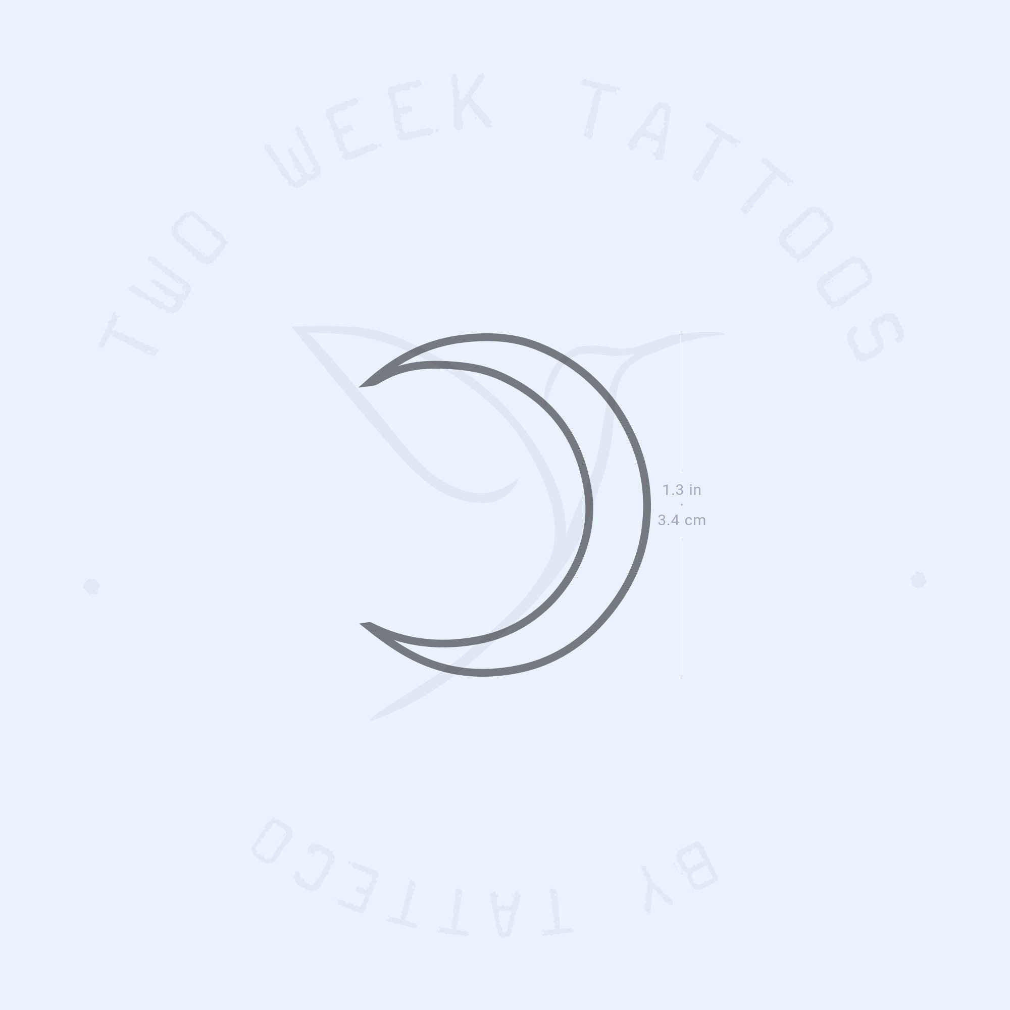 Minimalist Crescent Moon Outline Semi-permanent 2-week Tattoo set ...