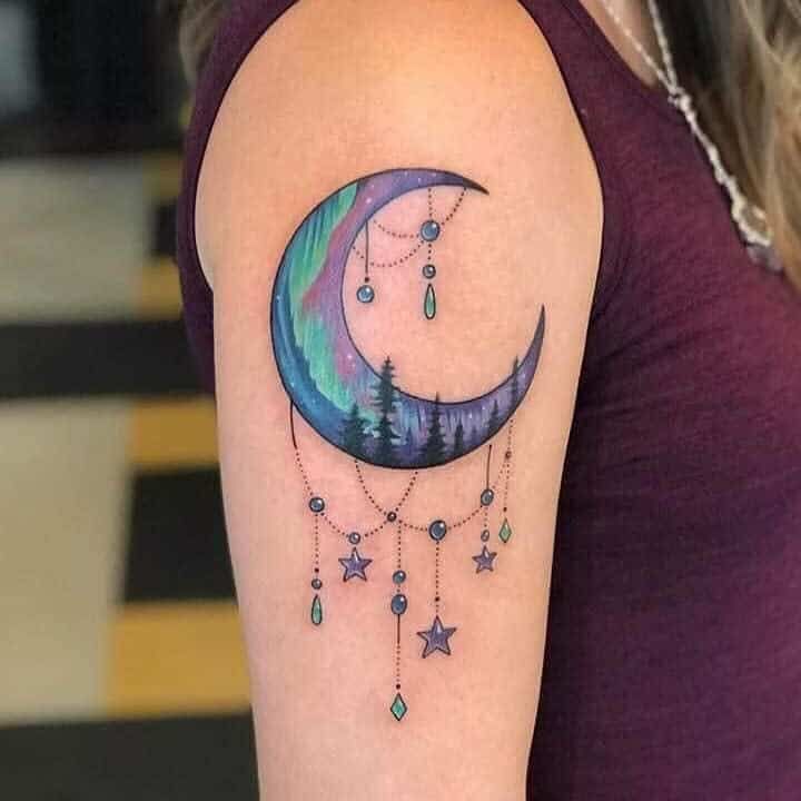 Cool Moon and Stars Tattoo Ideas