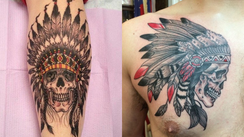 30+ Amazing Indian Skull Headdress Tattoo Ideas    for 2022 ...