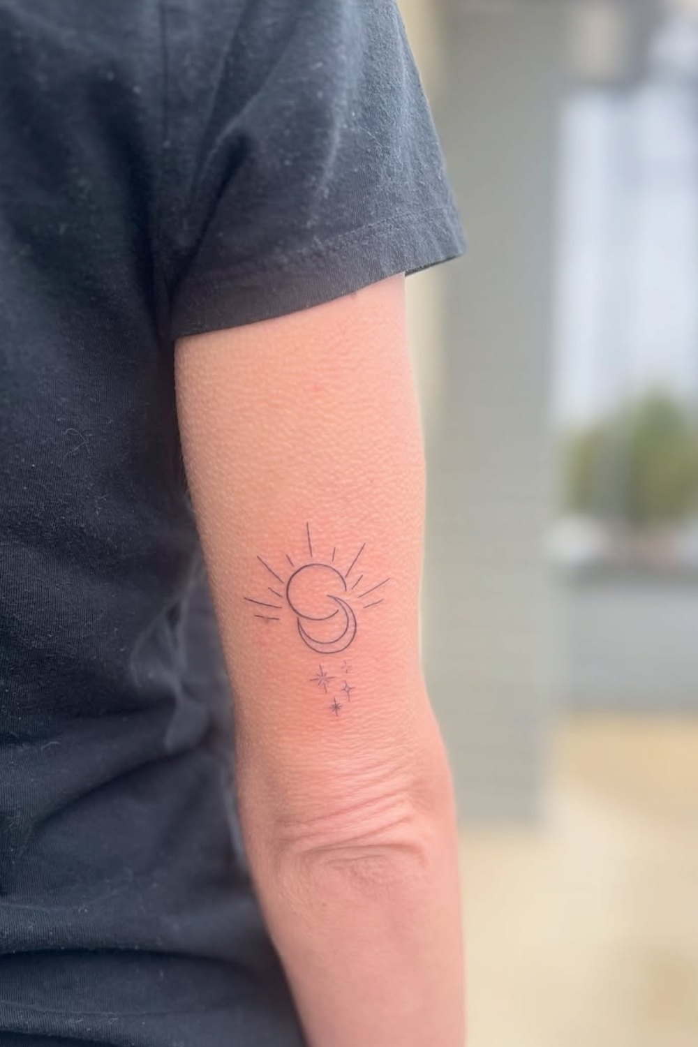 Sun and moon tattoo