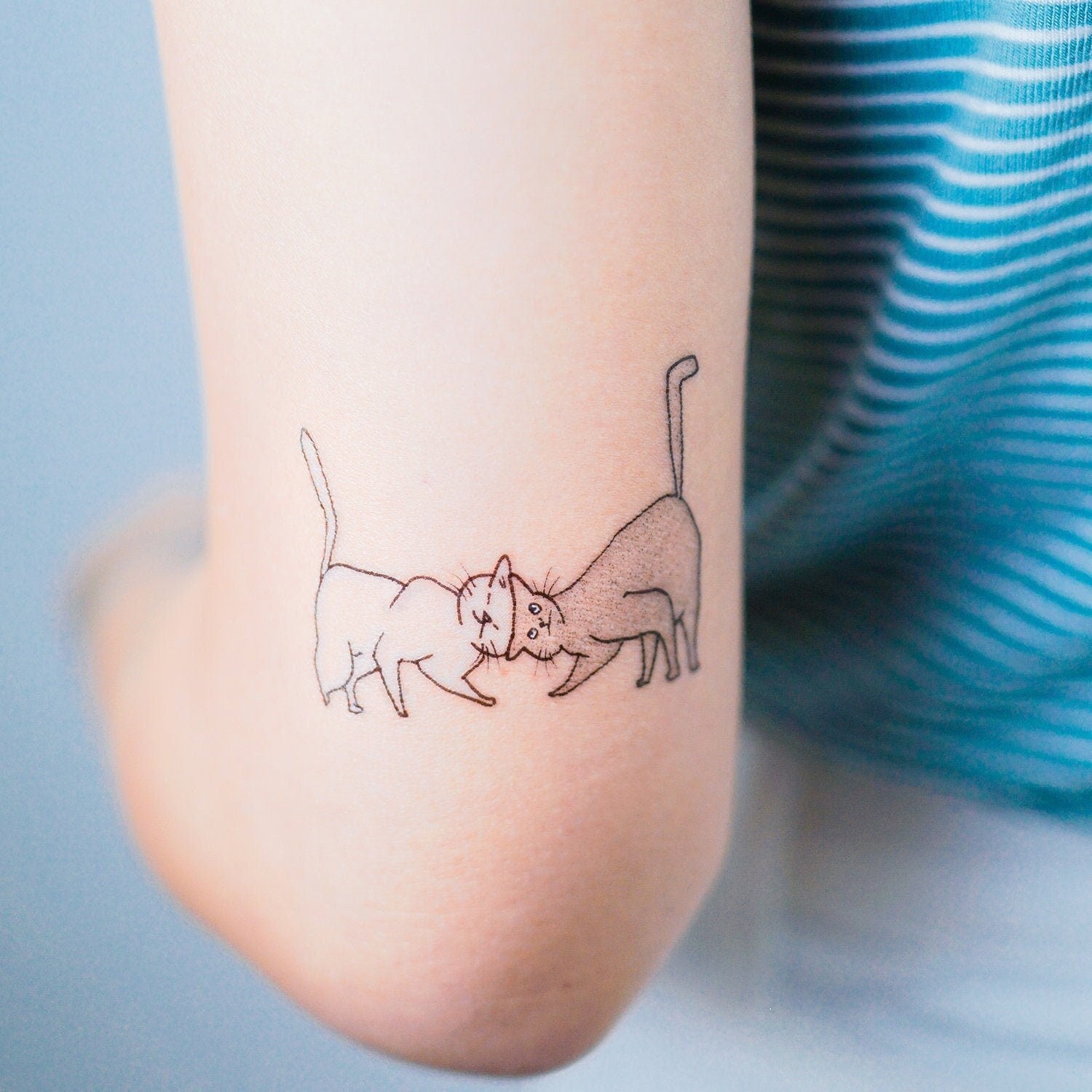 Cute Kitten Pet Tattoo, Fun Cat Tattoo, Cartoon Cat Tattoo, BFF ...