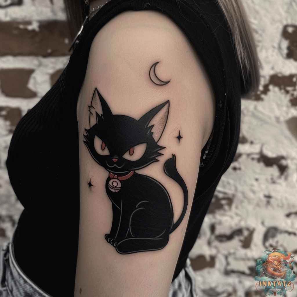 Feline Ink: Exploring the Whimsical World of Anime Cat Tattoos ...