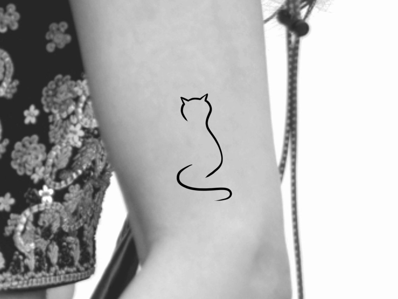 Cat Temporary Tattoo / Simple Cat Tattoo / Small Cat Tattoo / Cat ...