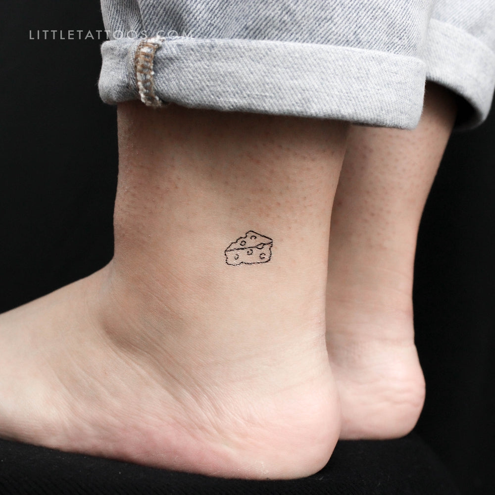 Minimalist Cheese Temporary Tattoo - Set of 3