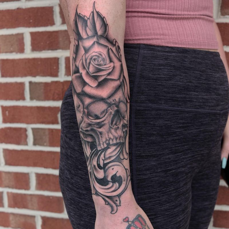 Rose And Skull Tattoo