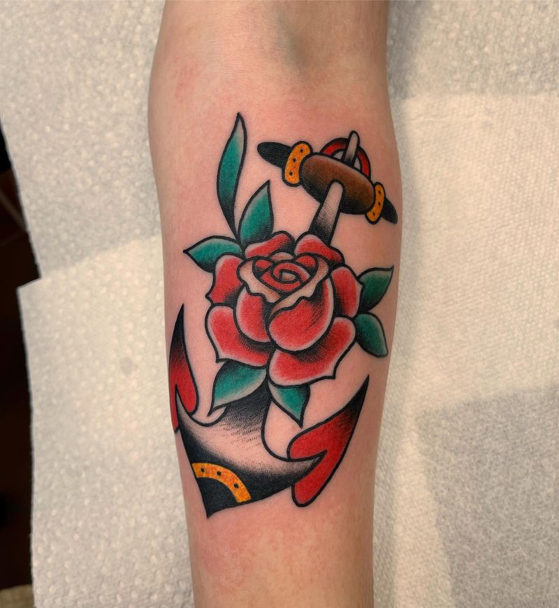 Rose And Anchor Tattoo