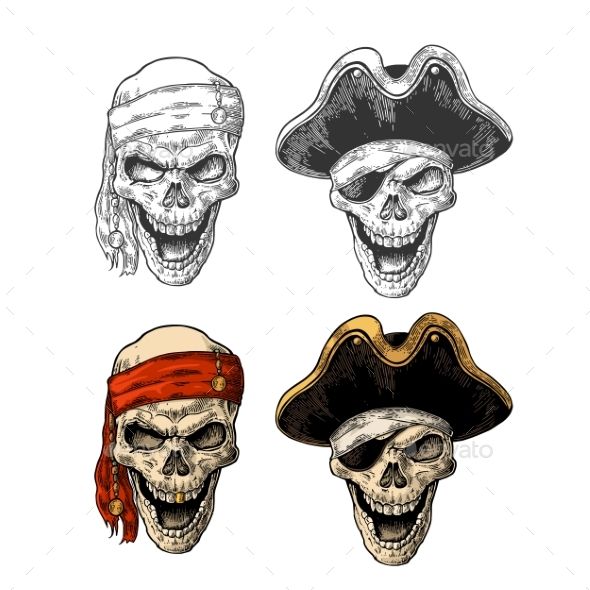 Skull Pirate with Clothes Eye Patch