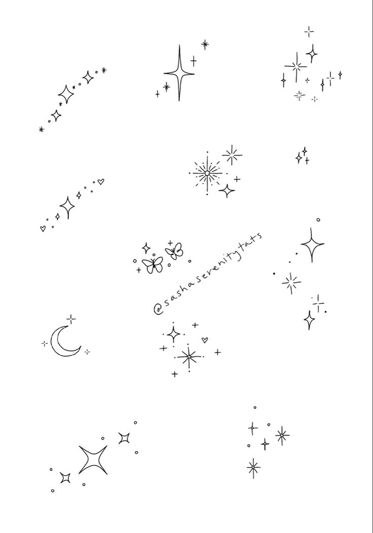 fun sparkle tattoo flash sheet