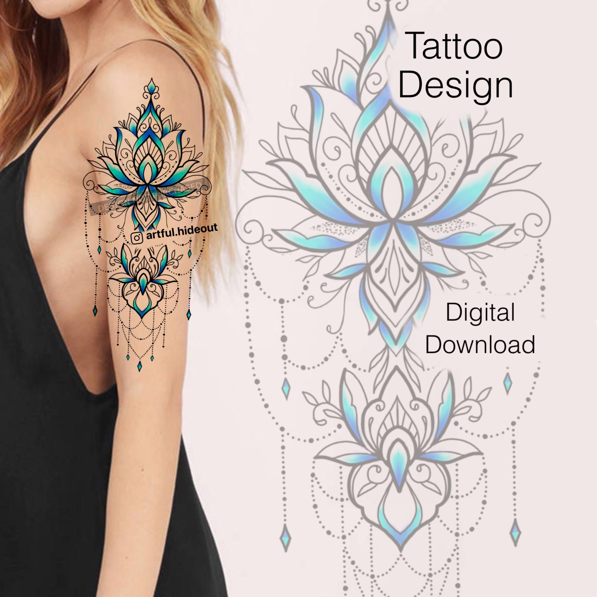 Mandala Tattoo Design for Woman on Back Shoulder Hip Forearm Calf ...