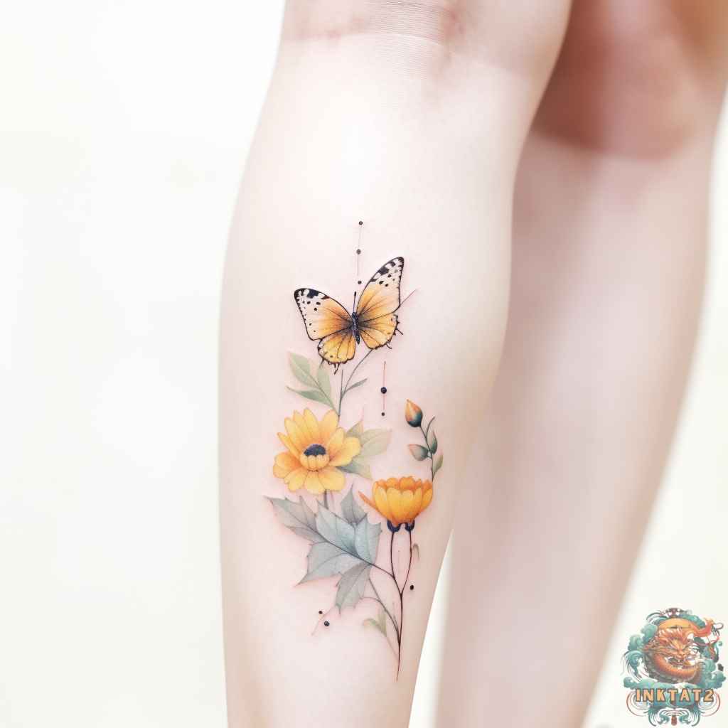 Symbolic Beauty of Sunflower and Butterfly Tattoos – 51 Designs ...