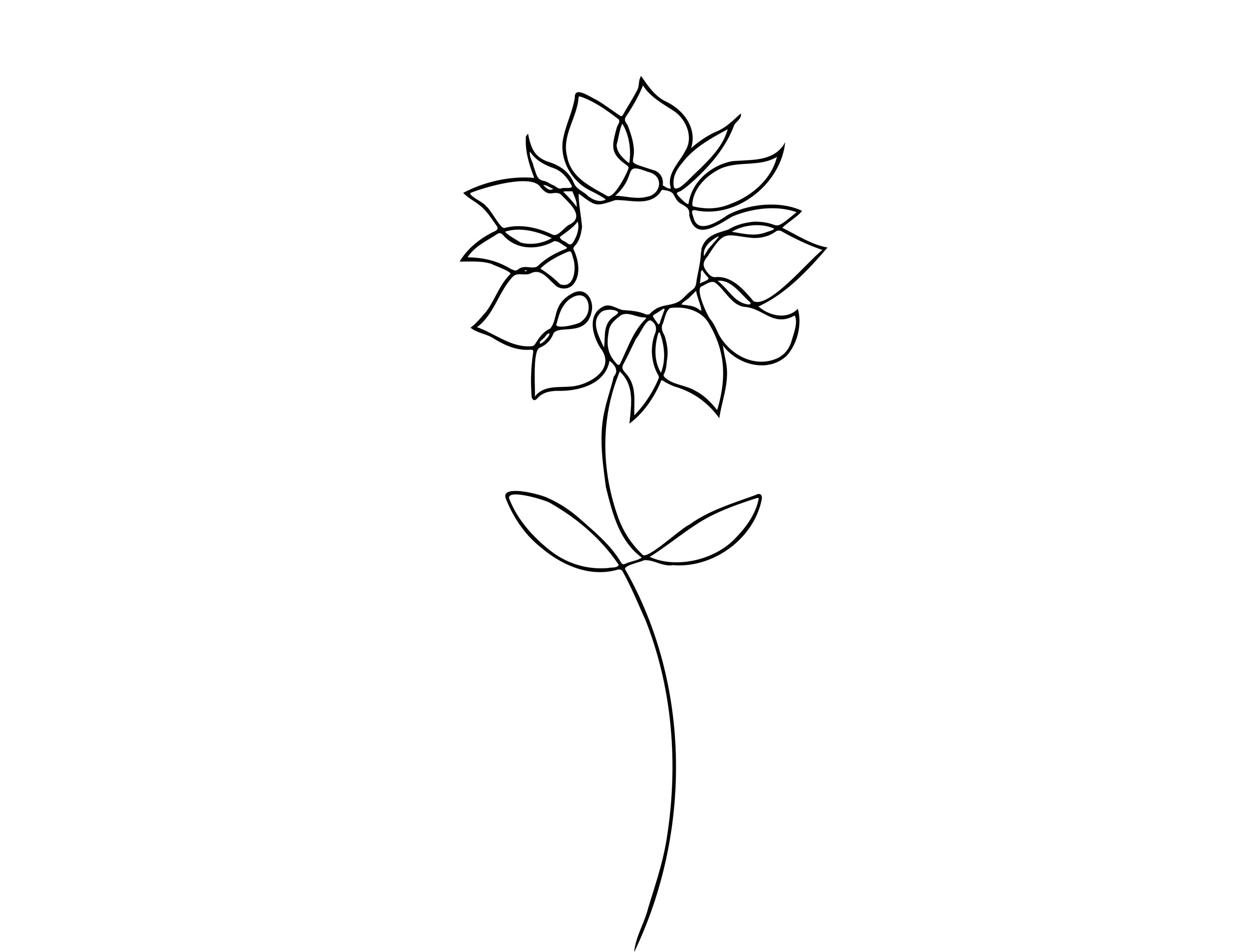 Sun Flower Tattoo Design, Floral Line Art Simple Minimalist ...
